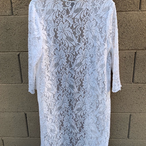 Elegant White Lace Cardigan, Coat,  Coverup Expertly and Beautifully Made Size - Picture 6 of 10